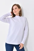 Uzun Kollu Bluz - Beyaz - 4