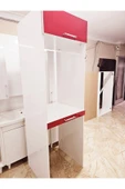 Lavanta Mobilya İmalat Mdf Hıgh Gloss Dicle Kırmızı Çamaşır Makinesi Ve Kurutma Makinesi Dolabı - 1