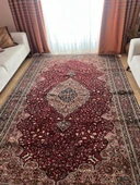 193x293 cm Büyük Boy Türk El Dokuma Halı, Kırmızı Renkli Çiçek Desenli, Harika Ev ve Ofis Dekoru - 8