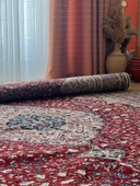 193x293 cm Büyük Boy Türk El Dokuma Halı, Kırmızı Renkli Çiçek Desenli, Harika Ev ve Ofis Dekoru - 3