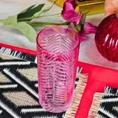 Bohemia Balık Sırtı Uzun Kahve Yanı Bardak Kadeh Takımı (Pembe) - 2
