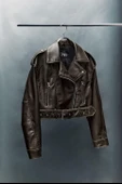 Zara DERİ EFEKTLİ KISA BIKER CEKET - 1