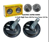Hella Tip Büyük Kafa Super Ton Nikelajlı Krom Korna Y:400 Hz D:335hz 12v - 2