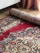 176x299 cm Büyük Boy Kırmızı Renk Halı, Yıkanabilir El Dokuma Nostaljik Halı, Canlı Renkli Şık Ev & Ofis Halısı - 7