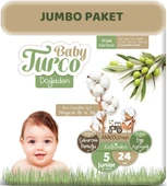 Baby Turco Bebek Bezi Doğadan Beden:5 (12-25KG) Junior 24 Adet Jumbo Pk - 1