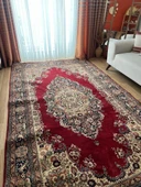 176x299 cm Büyük Boy Kırmızı Renk Halı, Yıkanabilir El Dokuma Nostaljik Halı, Canlı Renkli Şık Ev & Ofis Halısı - 1