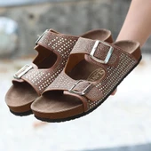 Monte Taba Nubuk Boncuk İşlemeli Terlik thumbnail 4