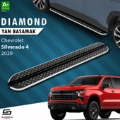 S-Dizayn Chevrolet Silverado 4 Uzun Şase Diamond Krom Yan Basamak 253 Cm 2020 Üzeri A+ Kalite thumbnail 1