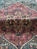 181x274 cm Büyük Boy Yeşil & Pembe Renk El Dokuma Halı, Harika Çiçek Desenli Büyük Boy Salon Halısı - 9