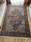 181x274 cm Büyük Boy Yeşil & Pembe Renk El Dokuma Halı, Harika Çiçek Desenli Büyük Boy Salon Halısı - 1