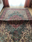 181x274 cm Büyük Boy Yeşil & Pembe Renk El Dokuma Halı, Harika Çiçek Desenli Büyük Boy Salon Halısı - 8