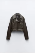 Zara DERİ EFEKTLİ KISA BIKER CEKET - 2