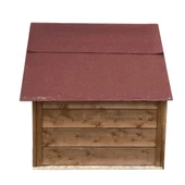 Reyo Pet Suya Soğuğa Dayanıklı Lüks Büyük Boy Ahşap Köpek Kulubesi Sokak Köpek Evi Kırmızı Çatılı 100x100x78 cm Ceviz - 3