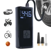 Dijital Ekranlı 2000 mAh Şarjlı Taşınabilir Oto Hava Kompresörü 4 Başlıklı Araç Lastik Top Şişirme Pompası - 1