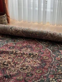 181x274 cm Büyük Boy Yeşil & Pembe Renk El Dokuma Halı, Harika Çiçek Desenli Büyük Boy Salon Halısı - 10