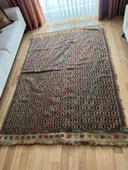 162x235 cm Büyük Boy Türk Halısı, Yıkanabilir Renkli El Dokuma Nostaljik Kilim, Canlı Renkler Şık Ev Dekoru - 1