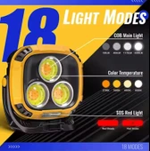 18 Mod 50 Watt 4Renk LED PROJEKTÖR - 105 Cm Tripodlu PROJEKTÖR Led Işık - Mıknatıslı Çalışma Lambası - 3