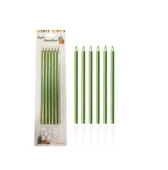 Yeşil Mum 6 li 20 cm - 1