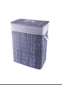 BAMBUM LİNEN DİKDÖRTGEN ÇAMAŞIR SEPETİ GRİ H5770 - 2