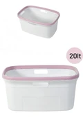 Motek Çamaşır Selesi çamaşır taşıma selesi  Pudra+Beyaz - 2