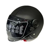 FX-101 Deri Kaplama Siyah Açık Kask thumbnail 1