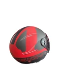 FX-101 Mat Kırmızı Motosiklet Açık Kask - 4