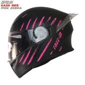 Free-M 965 Pink Zebra Çene Açılır Kask thumbnail 1