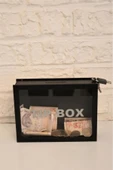 Ahşap Önü Şeffaf Pleksili Özel Yapım Kilitli Siyah Tip Box Kumbara - 3