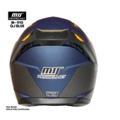 M-910 Mat Blue Güneş Vizörlü Motosiklet Kaskı (SİYAH CAMLI) thumbnail 3