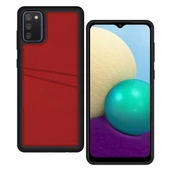 FitCase Samsung Galaxy A02s Kılıf Proda Deri Çift Kartlık Cepli Kapak - 4