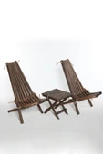 WoodenWorker Katlanır Ahşap Sandalye Takımı - 2