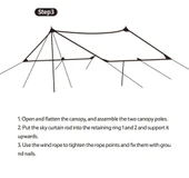 Naturehike Hexagon Glamping 3x4.8 mt Tarp [Güneş ve Rüzgar Koruma Tentesi] - 9