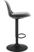Bürocci Nadya Bar Sandalyesi - Gri Deri - Mat Siyah Ayaklı - 9537Y0125 thumbnail 3
