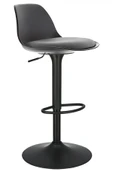 Bürocci Nadya Bar Sandalyesi - Gri Deri - Mat Siyah Ayaklı - 9537Y0125 thumbnail 1