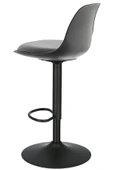 Bürocci Nadya Bar Sandalyesi - Gri Deri - Mat Siyah Ayaklı - 9537Y0125 thumbnail 2