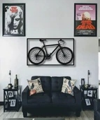 Bisiklet Metal Duvar Dekoru Çerçeveli Bisiklet Model Dekorasyon Ürünü - 2