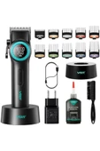 001 Profesyonel Berberler Için Karbon Çelik Bıçak Saç Kesme Makinesi 9000rpm, Led Ekran - 5