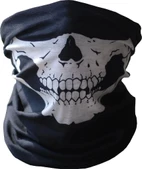 Siyah Renk Dikişsiz Çok Fonksiyonlu Çene Kafatası Yüz Maskesi Baf Buff Bandana Boyunluk Bileklik - 2
