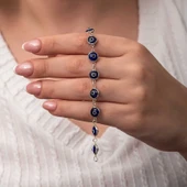 Gümüş Yuvarlak Nazar Kadın Bileklik - 1