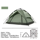 Naturehike 4 Kişilik Otomatik Kamp Çadırı - 10