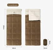 Naturehike LT150 Zarf Tarzı Pamuklu Uyku Tulumu -4°C  BROWN Left - 1