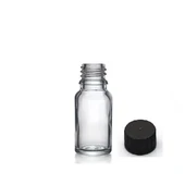 10ml şeffaf şişe düz kapaklı, 24 adet, cam şişe, esans şişesi, yağ şişesi, kozmetik şişesi - 1