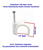 No:7 Beton Çivili Kablo Tutturma Kroşe NO:7 (100 lü Pk.) Beyaz Plastik - 1