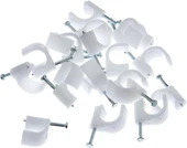 No:7 Beton Çivili Kablo Tutturma Kroşe NO:7 (100 lü Pk.) Beyaz Plastik - 2