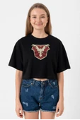 Jupiters Legacy Utopian Chest Siyah Kadın Crop Tshirt thumbnail 1