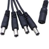 4'lü DC Power Jack Çoklayıcı Kablo ( 1 Dişi Uç / 4 Erkek Uç ) - 1