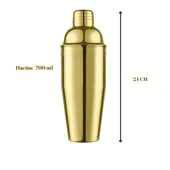 Perlotus Çelik Gold Kaplama 700 ml Kokteyl Shaker Karıştırıcı - 2
