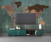 Vintage Dünya Haritası Duvar Kağıdı thumbnail 3