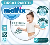 Molfix Premium Bebek Bezi Beden:6 (15+KG) Extra Large 34 Adet Fırsat Pk thumbnail 1