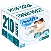 Molfix Premium Bebek Bezi Beden:2 (3-6KG) Mini 210 Adet Aylık Ultra Fırsat Pk - 1